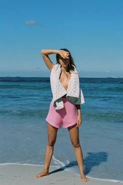 Sets|SABO Chunky Panama Shorts-Pink