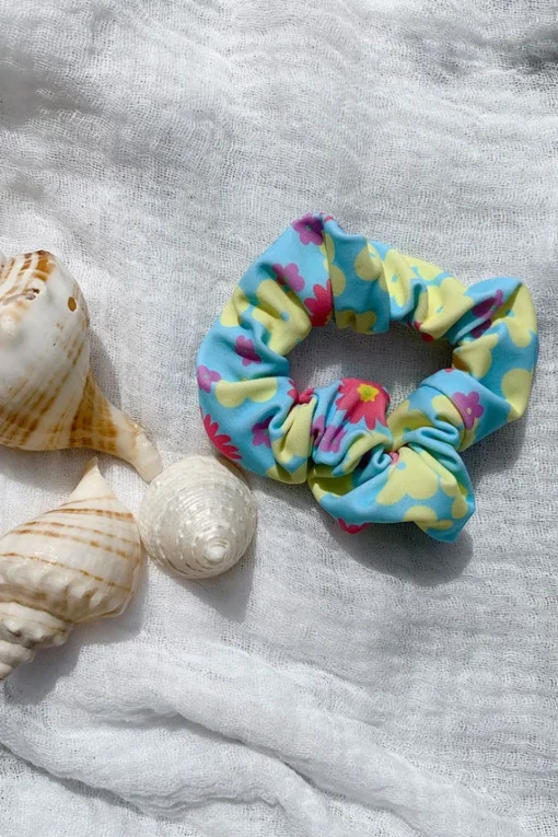Swimwear|SABO Retro Floral Scrunchie-Blue