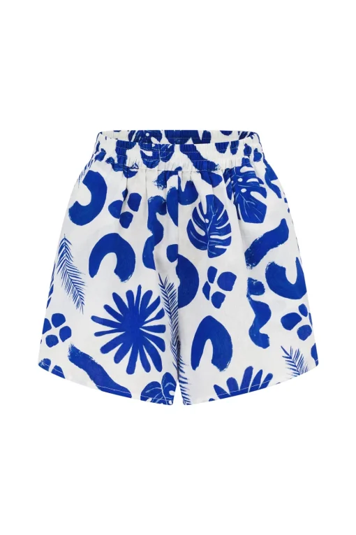 Sets|SABO Thessy Shorts-Blue Leaf