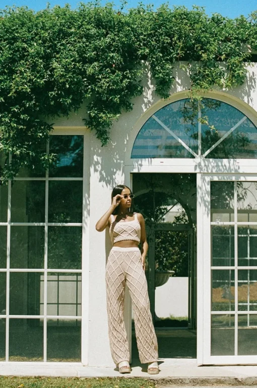 Sets|SABO Venti Knit Pants-Tan